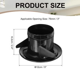 PATIKIL 3 Inch Round Air Vent Cover, Soffit Vents ABS Ceiling Vent Covers Air Vent Louver for Bathroom Kitchen Living Room Ventilation System, Black