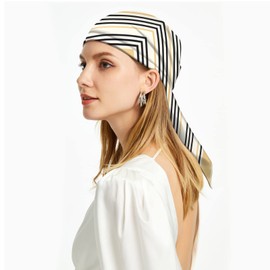 mokoomiss Silk Feeling Scarf Medium Square Satin Head Scarf for Women 27.5 × 27.5 inches 07b