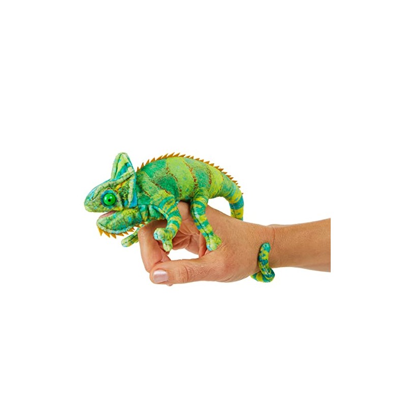 Folkmanis Mini Chameleon Finger Puppet,Green