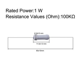 uxcell 100Pcs 100K Ohm Resistor, 1W 5% Tolerance Metal Oxide Film Resistors, Axial Lead, Flame Proof for DIY Electronic Projects and Experiments