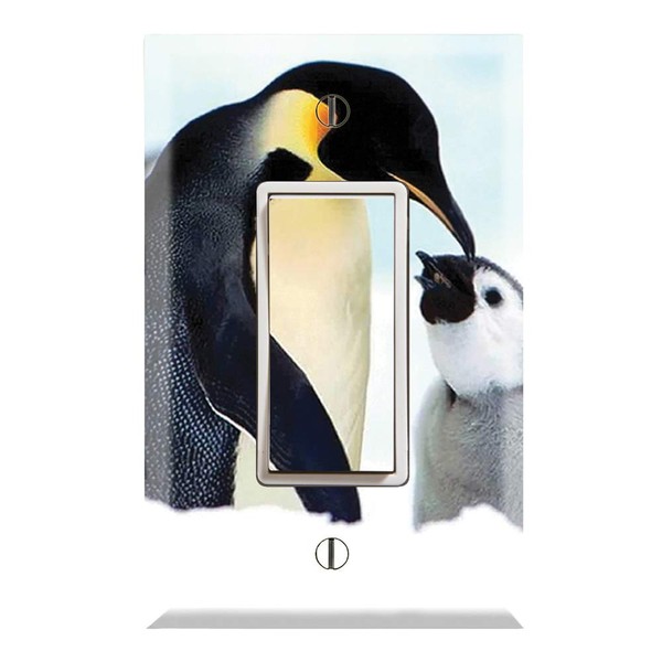 Graphics Wallplates - Happy Penguin - Single Rocker/GFCI Outlet Wall Plate Cover