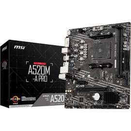 MSI Motherboard A520M-A PRO [Ryzen 5000 Series (AM4) Compatible] Micro ATX [AMD A520 Equipped] MB5136