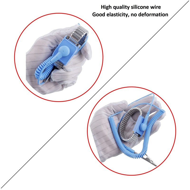 BOJACK Reusable Corded Anti Static Wrist Strap, Fast-Carrying Alligator Clip