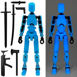 FoxVilla Assembly Completed T13 Action Figure, Titan 13 3D Printed Action Figure, Lucky 13 Assembled Dummy 13 Glow in The Dark