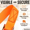 Premium Ratchet Straps - 4 Pack, Orange - 13 ft