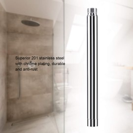 20 cm / 8 inch shower head extension pipe, extension shower arm, shower head extension arm, bathroom accessories, 8 inch round stainless steel shower extension pipe with chrome coating for fixed shower head