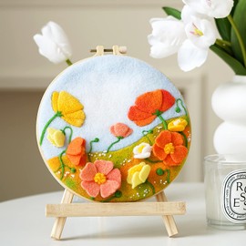 MAMUNU Needle Felting Kit Beginners Adults Wool Painting Felt Wool Felting Kit for Home Decoration DIY Craft, Wool Needle Felt Set with Wool Felt Needle Picture Frame Foam Pad and Instructions