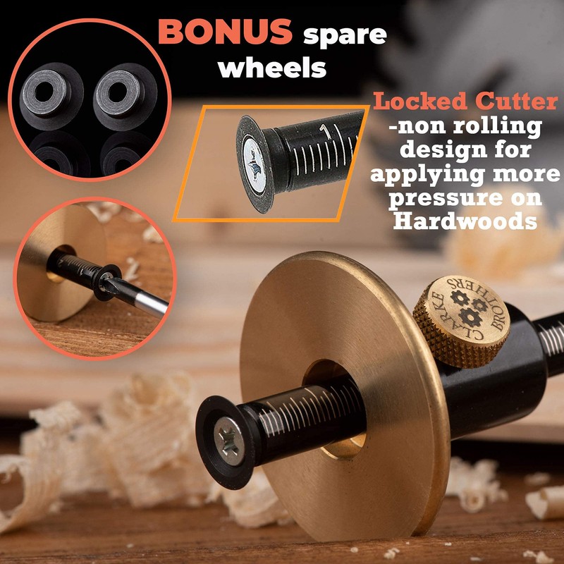 Clarke Brothers Wheel Marking Gauge - Woodworking Marking Scriber Kit