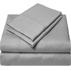SGI bedding RV King Sheets Luxury Soft 100% Egyptian Cotton - Sheet Set for RV King 72x80 Mattress Silver Gray Solid 600 Thread Count Deep Pocket