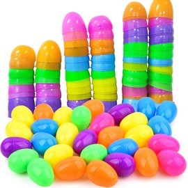 IHCEMIH Plastic Eggs, 54Pcs Empty Easter Egg to Fill for Egg Hunt 6 Colors 2.2" Fillable Hollow Surprise Eggs Easter Ornaments Basket Stuffers Party Favor Home Decorations Colorful Prize Gift for Kids