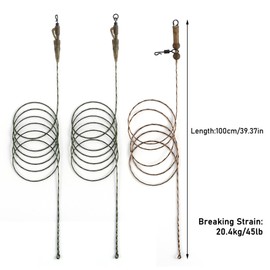 Alwonder 6pcs Carp Fishing Rigs Ready-Tied with Safety Clip, Sleeve, Quick Change Swivel Tackle Accessories Carp Rigs for Long Casts and Weedy or Silty Bottom Fishing(Brown Sleeves)