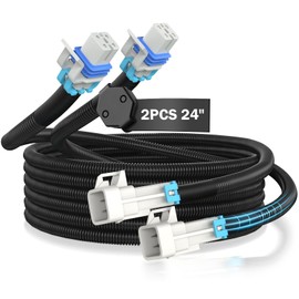 Narremcoy 2PCS 24" O2 Sensor Extension Harness - 4 Pin Square Plug o2 Sensor Extender for GM LS1 LS2 LS6 Engines, Fits Corvette C5/C6, GTO, CTS-V, Camaro, Silverado (Front & Rear Sensors)