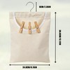 Laundry Clothespin Bag, 12.5 x 10.5 Inch Large Canvas Hanging