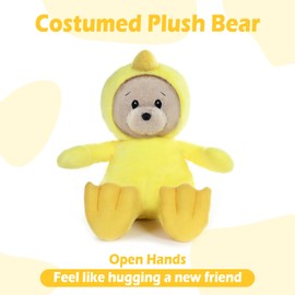 My OLi Plüsch Teddybär Küken mit Wendebärchen-Hut 2-in-1 Bär & Küken Design Babys Kinder Jungen & Mädchen 21cm