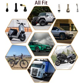 WOSITE 5Pcs Metal America Flag Tire Valve Stem Caps with O Rubber Ring, Universal Metal Valve Stem Covers for Cars, SUVs, Bike, Trucks, Motorcycles Decoration Accessories