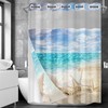 Nesphy No Hook Beach Summer Shower Curtain with Snap in
