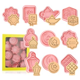GWAWG 10 x Cookie Cutters Kitchen Gadget Fondant Accessories for Baking, Cooking, Birthday Decoration for Women, Bento Lunch Box Children, Divine Light, Moon, Star, Book, etc