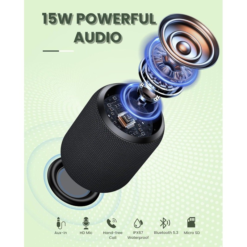 Notabrick 15W Portable Bluetooth Speakers V5.0 Wireless With Stereo Sound