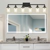 VINLUZ Classic Bathroom Lighting Fixtures 6-Lights in Matte Black Finish,Farmhouse