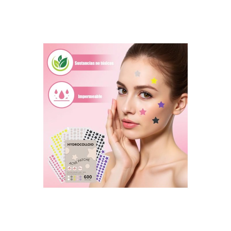 Parches para Acne, 600 PCS Parches para Granos de Estrella.
