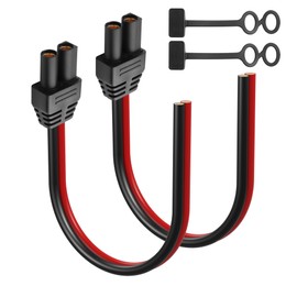 GINTOOYUN 2-Pcs EC5 Plug Power Pigtails Cable 12AWG EC5 Female Plug to Bare Wire Open Power Supply Repair Cable with Waterproof Cap for Car Air Pumps (11.81 Inches) (EC5 Socket 0.3 m)