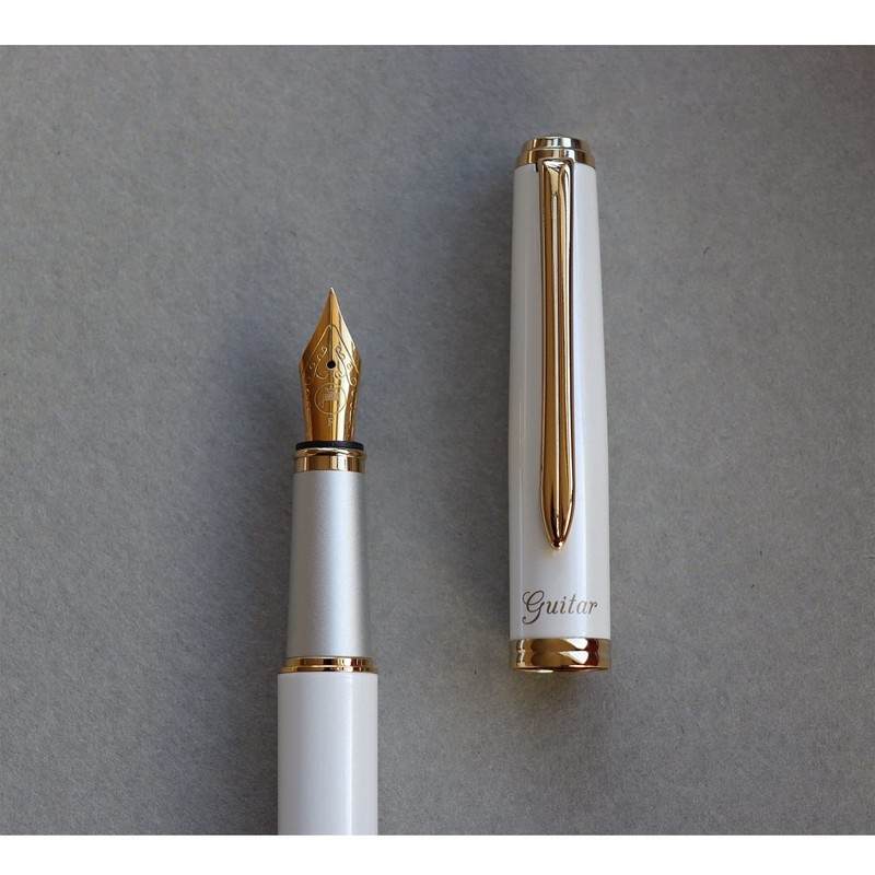 Teranishi Chemical GFPNB-WH-F Guitar Fountain Pen, Brillante, White