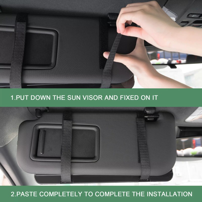 XUKEY PU leather Car Sun Visor Organizer Multi-Pocket Sunglass Bank