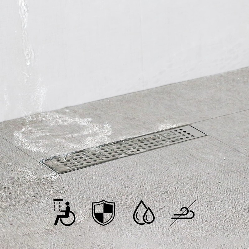 SaniteModar Linear Shower Drain 12 inch with Removable Square Hole