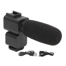 Video Recording Microphone Wide Range Frequency Shock Absorbing Stereo Interview Microphone for Camera