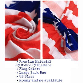 HH Family 4th of July Shirts for Girls Patriotic American Flag Kids Outfit Clothing (Flag Stripe K, 6)