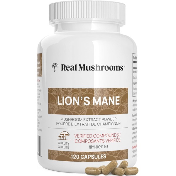 Real Mushrooms Lions Mane Capsules - Organic Mushroom Extract With