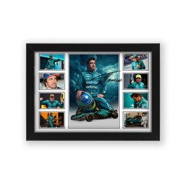 Fernando Alonso F1 Racing Signed Poster Print – Limited Edition Autograph Fan Gift – Collectible Formula 1 Memorabilia Merchandise (Unframed A4 (30x21cm))