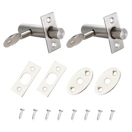 Door Security Rack Bolt, 2pcs Security Deadbolt Stainless Steel Door Bolts Mortice Door Lock Bolt Thumb Turn Anti-Theft Door Lock Bolt
