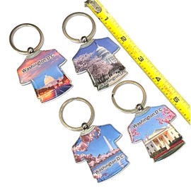 Generic SUREG Washington DC Souvenir Keychains Set of 4 Collectible Design, Medium, Chrome, Chrome, Medium