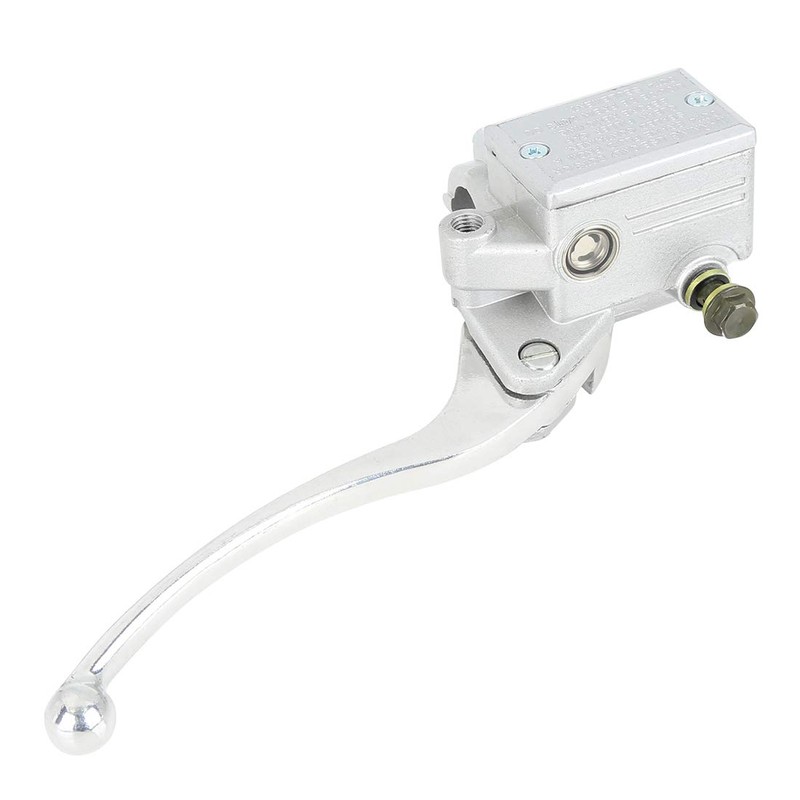 Motoforti Front Silver Tone Metal Motorcycle Brake Master Cylinder Pump