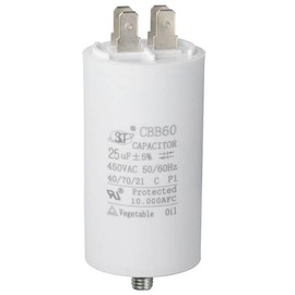 CBB60 Run Capacitor 450V AC Double Insert 50/60Hz for Air Compressor and Water Pump Motor (25uF)