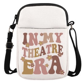 JTOUK Theaterleben Probe Geschenk Drama Theater Geschenk In My Theatre Era Theater Reißverschluss Crossbody Bag für Schauspieler Performer, Theatre Era Cr EU, 5.91 Inches ×8.27 Inches