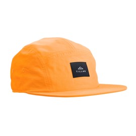 Tillak Wallowa Camp Hat, Lightweight Nylon 5 Panel Cap with Snap Closure (Safety Orange)