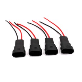 UTSAUTO 9005/9006/H10 Male Adapter Wiring Harness Sockets Wire for Headlights, Fog Lights Retrofit or Installing Cubic Pod Lights, Light Bar, Work Lamps, etc (Pack of 4)