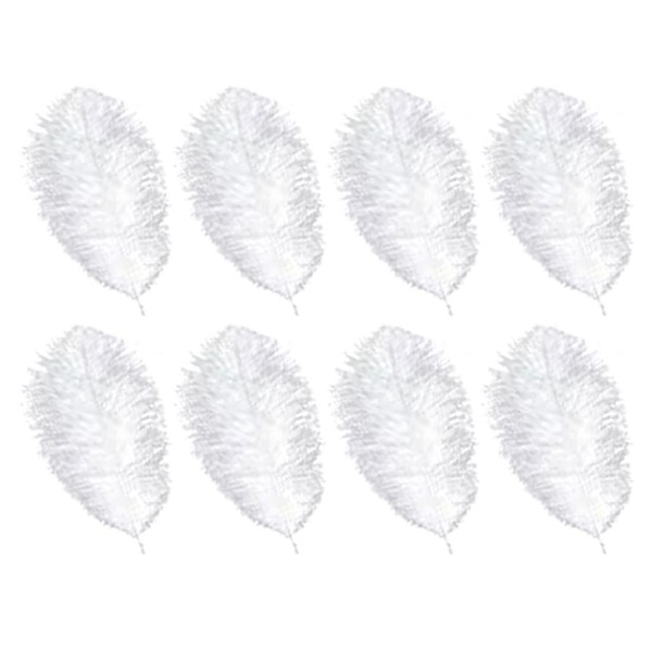 Pack of 8 Natural Ostrich Feathers, Bouquet Feather for Wedding Party Festival Table Centrepiece Decoration (White, 20-25 cm)