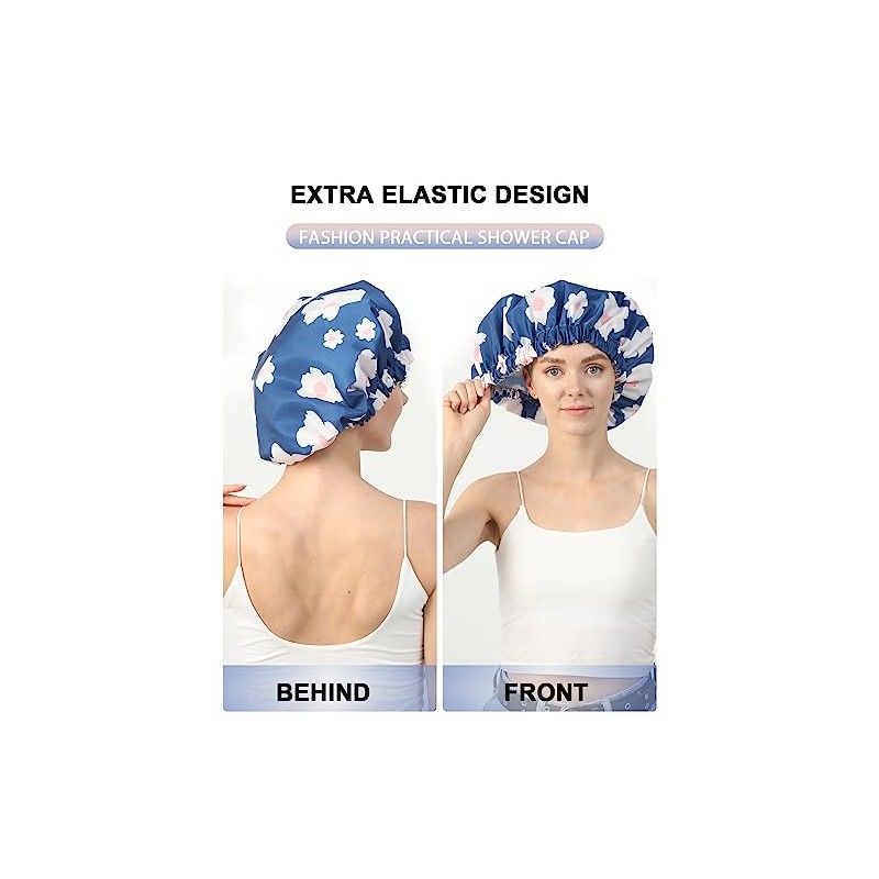 Gorro Ducha Gorros Mujer Reutilizables Impermeables Dos Capas Grandes Aptos