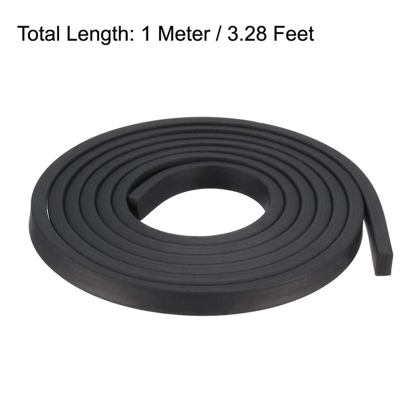 sourcing map Solid Rectangle Rubber Seal Strip 5mm Wide 3mm
