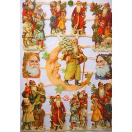 Glanzbilder Christmas Santa Claus EF 7314 Wafer Pose Pictures Scrapbook Decoration GWI 547