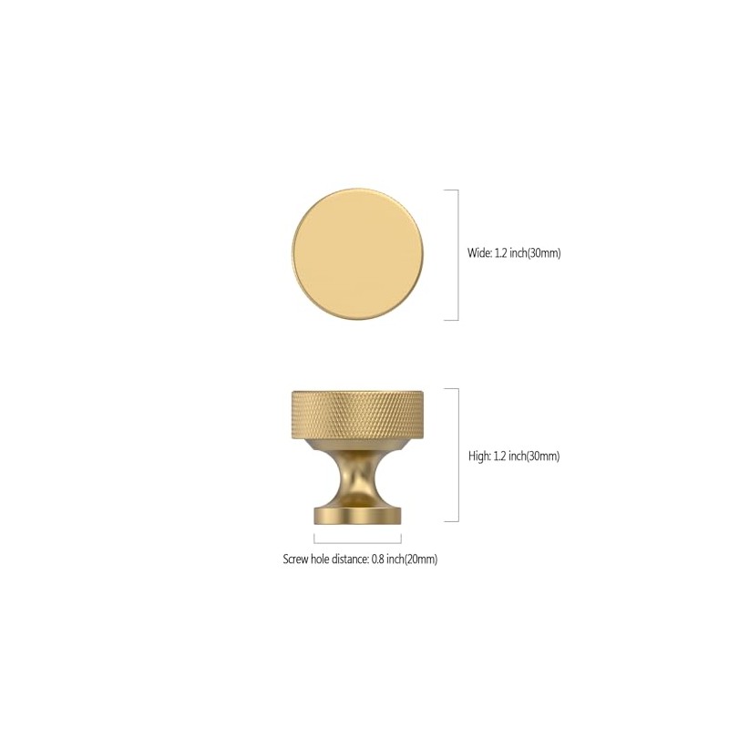 10 Pack Champagne Bronze Knurled Cabinet Knobs Kitchen Champagne Gold