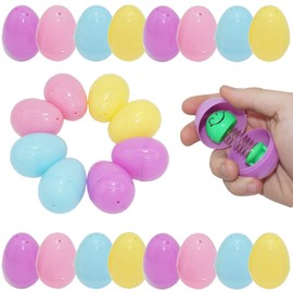 24Pcs Empty Plastic Eggs 5.7cm, Mini Novelty Toys, Easter Eggs Hunt Game, Fill With Candy, Easter Games Surprise Eggs, Theme Party Decorations Fake Eggs