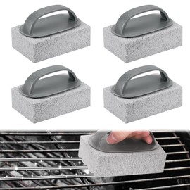 Zocipro 4 Stück Bimsstein Reinigungsstein Grill, Bürsten Reinigungsblock mit Griffen, Reinigung Stein Bimsstein Reiniger Bürsten für Grill, Küche, Dusche, Bad, Waschbecken, Backofen