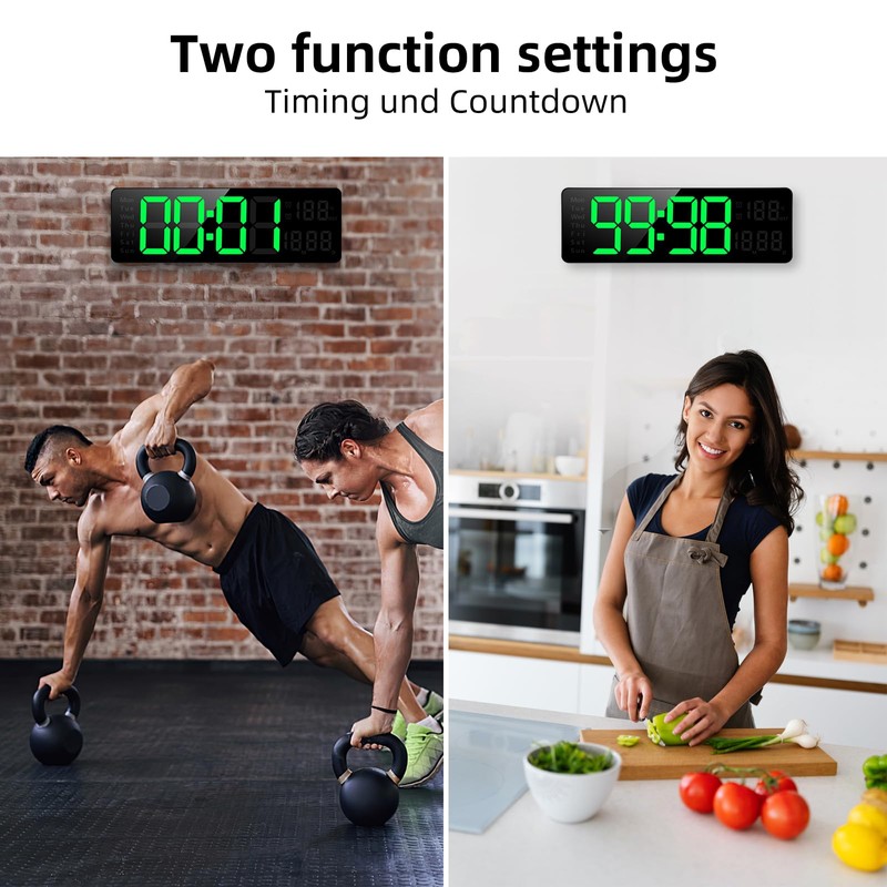 Koolertron Digital Clock 13-inch Large Display LED Wall Clock with