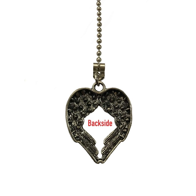 Single Silver Tone Pewter Angel Wings with Rhinestones Fan Light