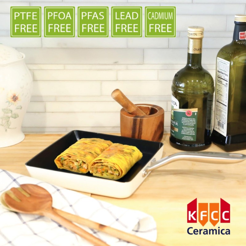 ValenCera TeChef Collection | Ceramic Nonstick Egg Frying Pan, Nontoxic