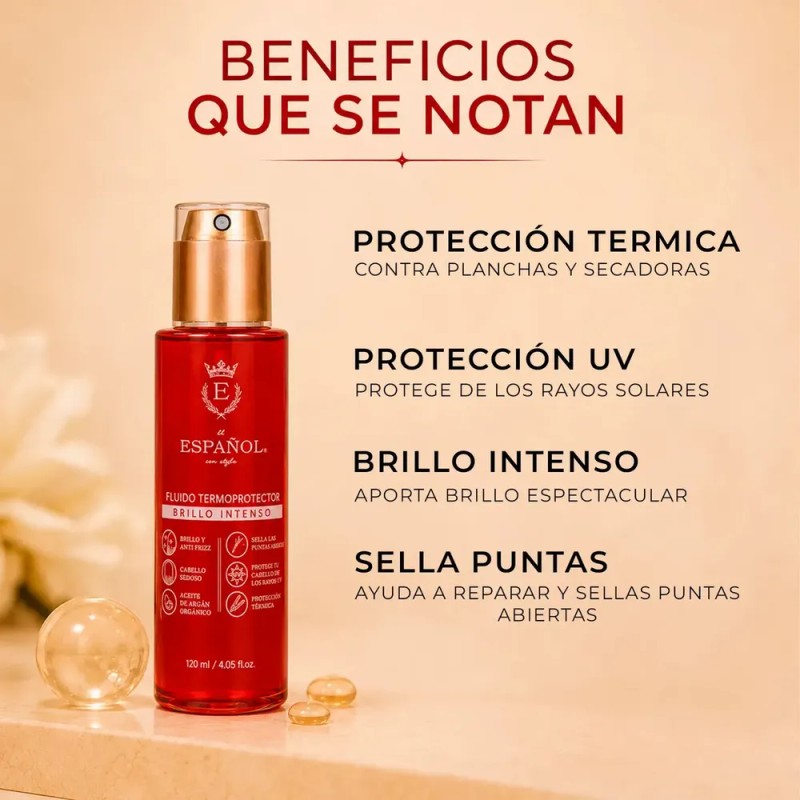 Fluido Termoprotector Brillo Intenso 80ml El Español con Stylo